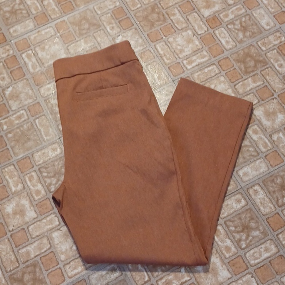 Kim Rogers pull on pants wide elastic waist women's size 10P brown